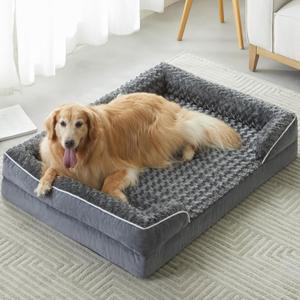 WNPETHOME Waterproof Extra Large Dog Bed with Sides, Orthopedic XLarge Dog Couch Bed with Washable Removable Cover, Non-Slip Foam for Sleeping