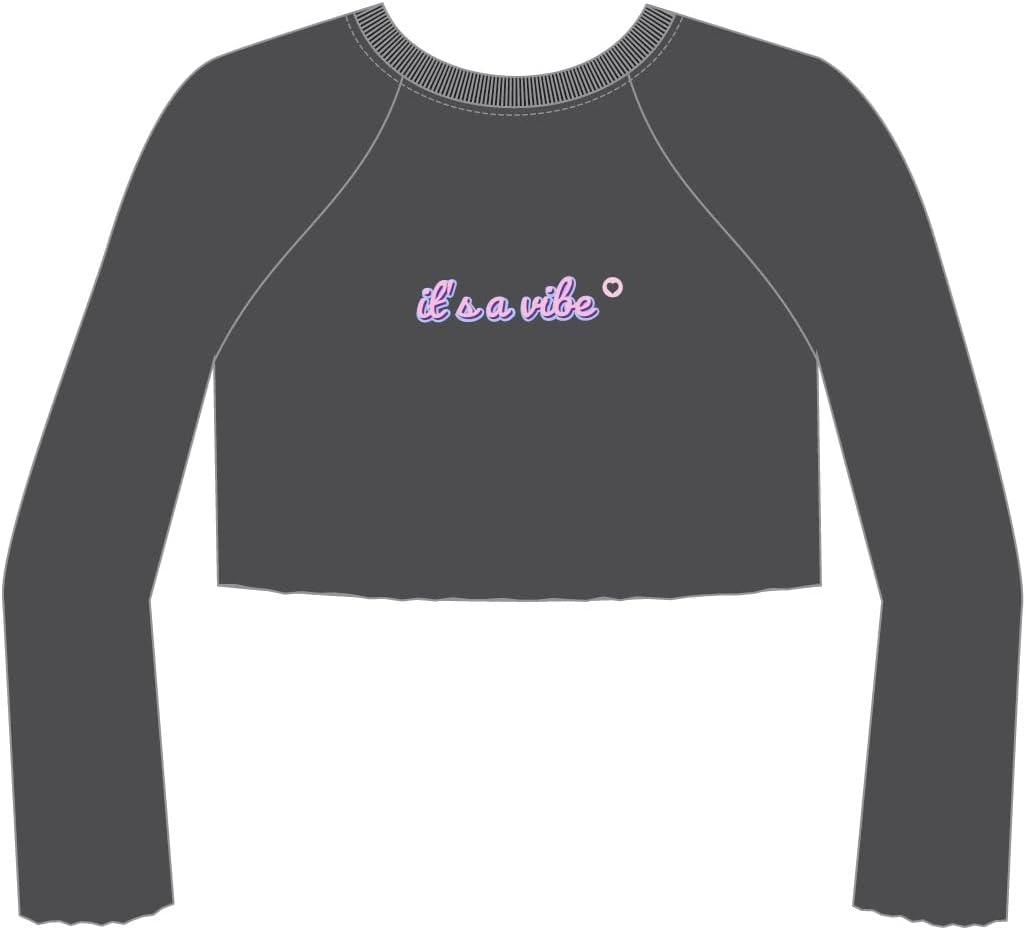 Bloch Girls' River Long Sleeve Raglan Crop Tee (8-10 Years, Black)
