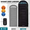 KingCamp Sleeping Bag for Adults, Cold Weather & Warm XL Big and Tall Flannel Sleeping Bags with Compression Sack Portable Waterproof Essentials Gear Accessories for Outdoor Camping, Left Zip