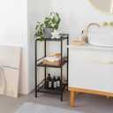 Takywep 3 Tier Shelf Stand, Narrow Shelf Unit for Small Spaces, Bathroom Rack Organizer, for Laundry, Metal Storage Shelf Bathroom, Kitchen Organization, Black