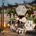 4 Pack String Light Poles for Outside, 10Ft Light Poles for Outdoor String Lights, Adjustable Outdoor String Light Poles with Fork,Metal Fence Post for Patio,Backyard,Deck
