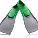 SpeedoSwim Training Fins Rubber Long Blade (Small, Grey/Green SIOC)