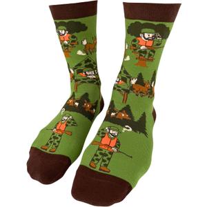 I'D RATHER BE CHASING Funny Mens Socks, Hunting & Fishing Gifts for Men, Fun Hunt Fish Crew Sock, Hunters Fishermen Gift