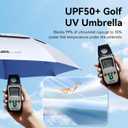 68/62/54/47 Uv Protection Golf Umbrella For Sun Protection With Large Windproof Vented Double Canopy,Push-Button Auto Open