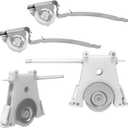 2 Pair Gliding Screen Door Roller Assembly Fits for Andersen Upper P/N #1997063 & Lower P/N #1997310 (1991 to Present), 1-1/4" Nylon Concaved Wheels, Edge Adjustable