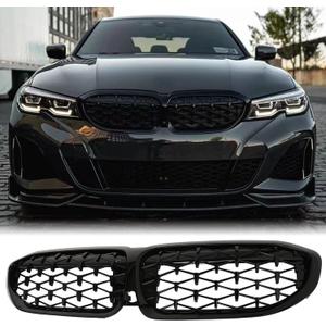 G20 Grill - Black Kidney Grille Compatible With 2019-2022 3 Series G20 316i/318i/320i/328i/330i/335i/340i Gloss Black Diamond