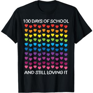 100th Day Of School Shirts 100 Days Kids Gifts 100 Days Of School Still Loving It Hearts 100th Day Youth - Small