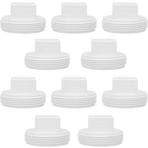 10Pack 2 Inch PVC Male Threaded Pipe End Cap SCH40 PVC Pipe Male Thread Plug 2" PVC NPT Male End Cap Adaptor, PVC Cleanout End Cap Plug, PVC NPT Male Plug Pipe Fitting for Plumbing Water Line