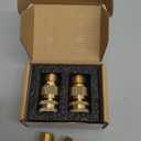 HQMPC Garden Hose Quick Connect Solid Brass Quick Connector Garden Hose Fitting Water Hose Connectors Garden Hose Disconnect 3/4 inch GHT (2Sets) (2Female+2Male)