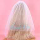 2 x Chanaco Bride to Be Veil Bachelorette Party Accessories Bridal Shower Decorations Short Veils with Comb Favors Wedding Gifts (white blue)
