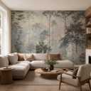 Art Forest Wall Mural Peel and Stick,Large Wall Murals Art Deco for Bedroom Livingroom Thick Canvas Waterproof（C6，118 * 82inch）