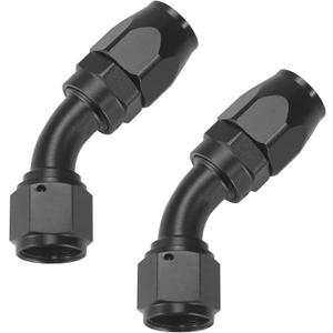 Ucreative 2PCS 10AN 45 Degree Swivel Hose End Fitting for Braided CPE Fuel Hose Black