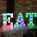 Pooqla Colorful LED marquee letter lights with Remote light Up Signs Party Bar Decorations for The Home - Multicolor A