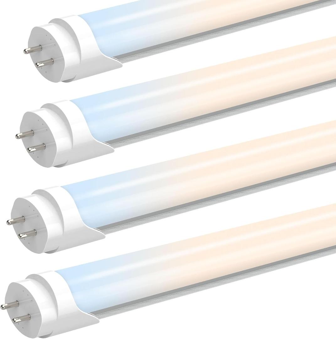 JESLED 2ft T8 LED Bulbs, 4-Pack, 6 CCT Selectable 3000K-6500K