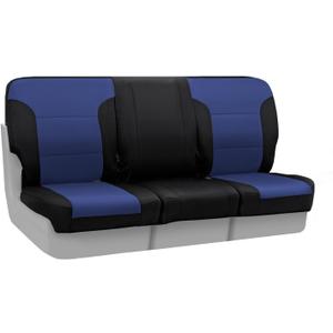 Coverking Custom Fit Front 40/20/40 Seat Cover for Select GMC Sierra 1500/2500 Models - Neosupreme (Navy Blue with Black Sides)