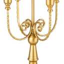Romadedi Candelabra Gold Candle Holders - 5 Arm 11.8" Wedding Candlestick Holder for Theme Party Table Centrepiece Decor Dining Room Birthday Holiday Christmas (1pc)