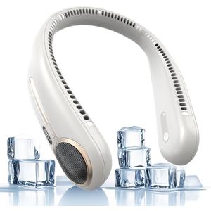 Portable Neck Fan,Hands Free Personal Wearable Bladeless Fan,6000mAh USB Rechargeable,360 Cooling,LED Display,4-Speeds,Birthday Gifts for Men Women Dad Mom,Fathers Day,Mothers Day Gifts (Light grey)