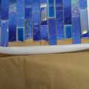 Blujellyfish Blue Glass Porcelain Tile Box of 5 Square Feet Iridescent Starry Sky Backsplash Tile for Swimming Pool Kitchen Bathroom TSTNB18 (5 Square Feet)