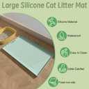 34"x22" Litter Mats Extra Large Easy Clean, Cat Litter Mat Large, Silicone Dog or Cats Feeding mat Waterproof, Cat Litter Mats for Indoor Cats, Green