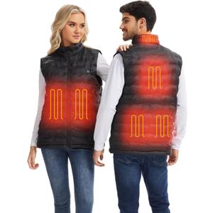 Heated Vest, Electric Smart Warming Heated Jackets Clothing Vest, Unisex Winter Hooded Heated Vests Outerwear (Large)