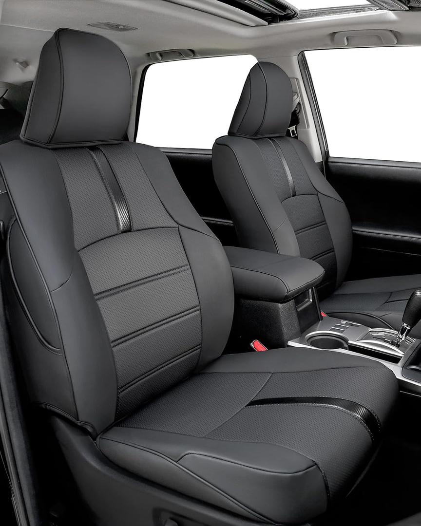Seat Covers for Toyota 4Runner 2011-2024, (5 Seats Only) (Not Fit 7 Seats)Full Set Full Coverage Waterproof Leather Covers for 2012 2013 2014 2015 2016 2017 2018 2019 2020 2021 2022 2023 Accessories