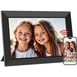 Frameo 10.1 Inch WiFi Digital Picture Frame, Smart Cloud Electronic Photo Frame with HD IPS Touch Screen Slideshow 32GB Memory Auto-Rotate Wall Mount, Share Photos/ Videos from Phone by Frameo App