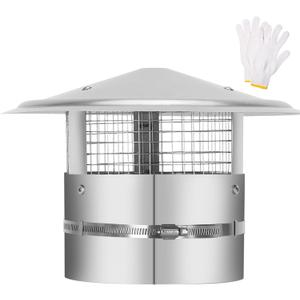 9 Inch Round Chimney Cap,Adjustable Roof Cap for Vents,Chimney Cap with Screen in Stainless Steel,Round Rain Cap for All-Round Chimney Protection,Round Roof Rain Chimney Cover,9 Inch Round Chimney Cap