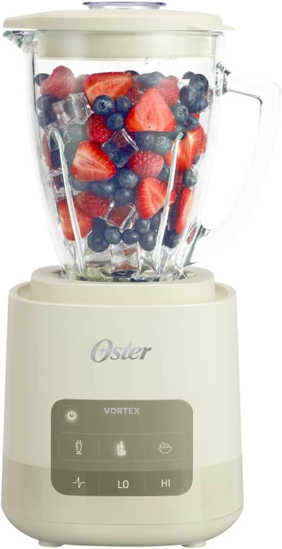 Oster Vortex Glass Blender, Reversible Steel Blades, 800 Watt, Oatmilk