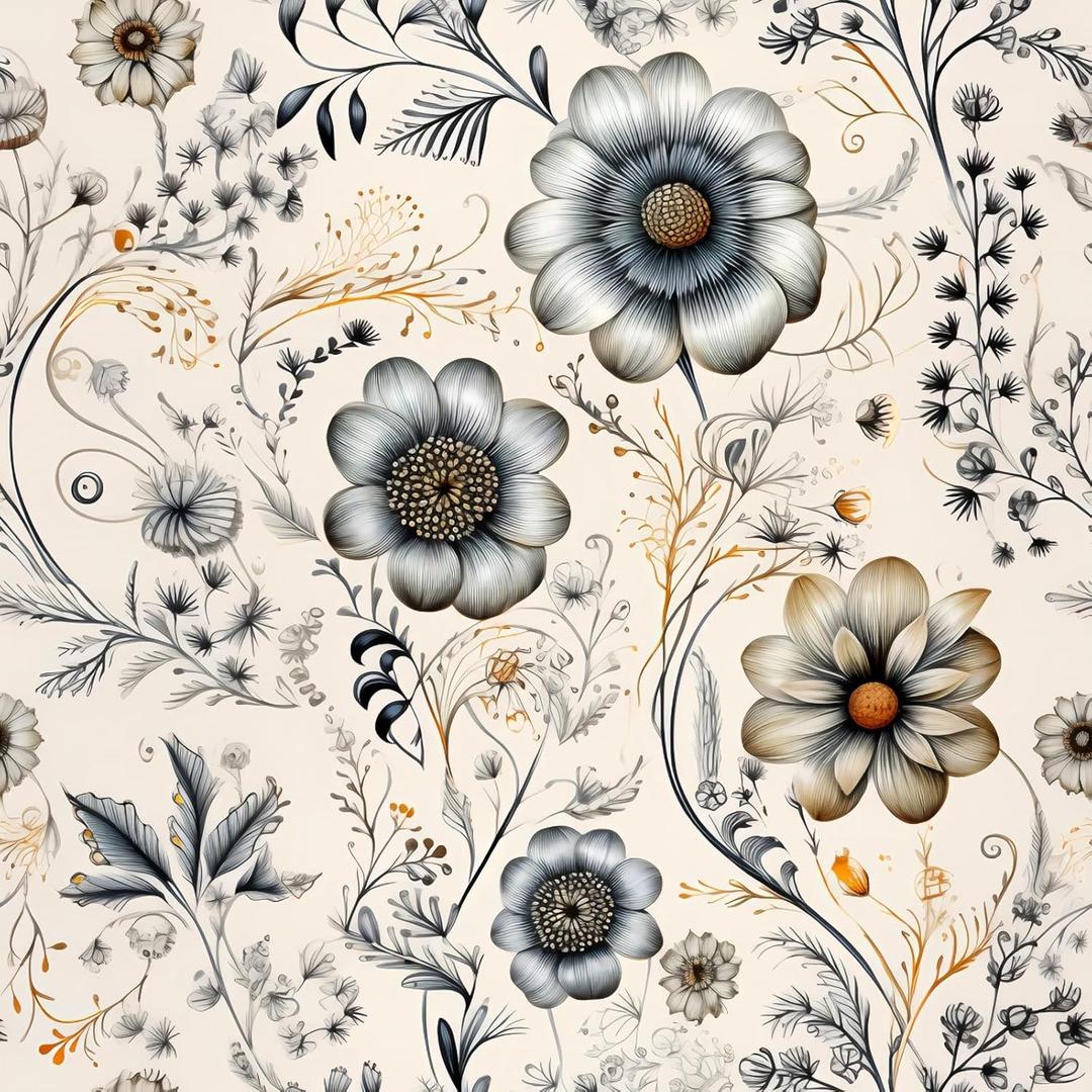 Vintage Floral Wallpaper Self-Adhesive Contact Paper Leaf Gold Floral Wallpaper for Kitchen Cabinet - Renter Friendly, 17.71 x 118.11, Covers 29 sq.ft (Multicolor)