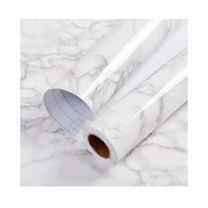 practicalWs Glossy Marble Contact Paper Granite White/Grey Kitchen Countertop Cabinets Furniture Refurbishment Wall Paper Thick Removable Wallpaper Peel and Stick Wall Decor Vinyl Wrap 11.8"x78.7"