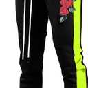 SCREENSHOT-Track Pants Fashion Mens Premium Urban Fashion Streetwear Bottoms - Straight Fit (Large, P11853-black/Neon)