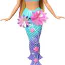 Barbie Mermaid Toy Dolls with Surprise Magic Blooming Flowers Feature, Ombre Tails, Pearl Headband Accessory & Long Blonde Hair with Pink Highlights (Multicolor)