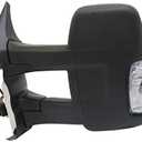 Replacement Driver Left Side Door Mirror Long Extension View Tow Mirror Power and Heated with Signal Light Indicator for Ford Transit 150 250 350 from 2010 to 2024