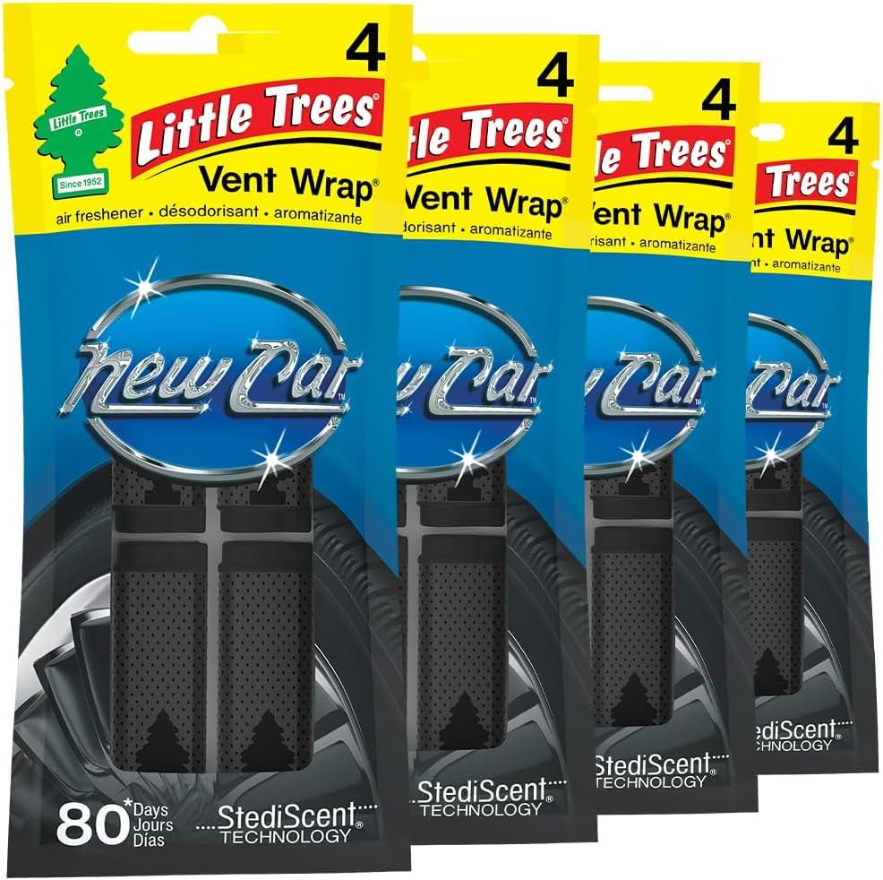 LITTLE TREES Car Air Freshener | Vent Wrap Provides Long Lasting Scent, Invisibly Fresh | New Car Scent, 16 Air Fresheners
