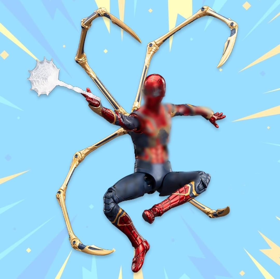 Iron Spider Action Figures 7inch 1/10 Scale All Joints Movable Superhero 2.0 Series Exquisite Collection Toy