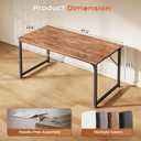 PRAISUN 47 X 24 Inch Computer Desk with Deeper Desktop, Gaming Office Writing Work Desk for Home Office, Study, Bedroom, Work from Home, Metal Frame, Rustic Brown, 47*23.6inch
