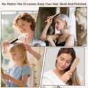 2 x Brush for Slick Back Hair Pointed Tail Smoothing Hair Brush Boar Bristle Boar Brushes for Women & Men, Beard Brushes,Suitable for Fine and Soft Hairs, Can Easily Polish, Shape, Section and Part