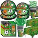 Xigejob Sports Theme Birthday Party Supplies Tableware, Sports Party Decorations, Plates, Cups, Napkins, Tablecloth, Cutlery, Straws, Soccer Basketball Baseball Football Theme Dinnerware | Serve 24