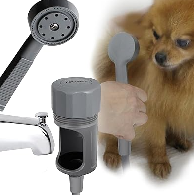 Pets Shower Attachment, Quick Connect on Tub Spout w/Front Diverter, Ideal for Washing Pets and Cleaning Tub, Portable and Convenience