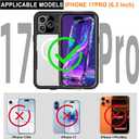 Phone Case for iPhone 17 Pro, IP68 Submersible [6.6FT] Military Grade Waterproof Shockproof with MagSafe Compatible Wireless Charging, Built-in Screen Protector for Swimming Outdoor Sports