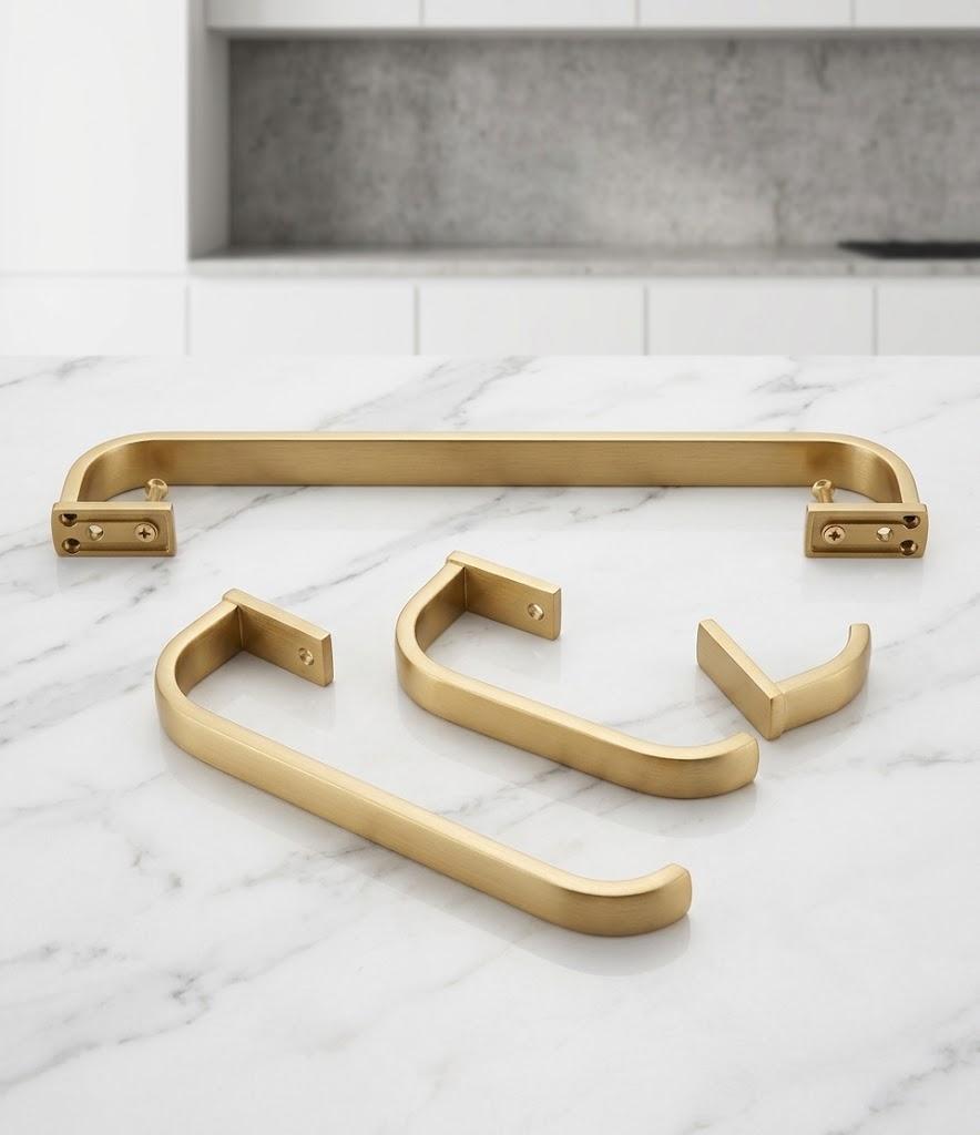 Bathroom Accessories Set Gold