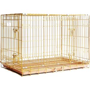 HOMEY PET Copper Gold Dog Crate 36 Inch, Portable Folding Metal Wire Dog Kennel Pet Dog Cage with Removable Floor Grid, Pull Out Leak-Proof Pan, Double Doors, Handle for Medium Dogs, Indoor Outdoor (35.7"L x 22.2"W x 25.8"H)