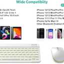 TECURS Bluetooth Keyboard and Mouse Combo for iPad, 7-Color Backlit Rechargeable Wireless Keyboard & Mouse Compatible with iPad 10th/9th/8th Gen, iPad Pro/Air/Mini and ipadOS 13 and Above (White Grey)