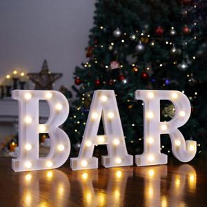 Light Up BAR Sign, Marquee LED Letters Battery Powered LED Letter Lights for Pub Home Bar Party Decoration