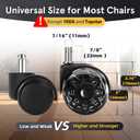 Office Chair Wheels Replacement, 2.5 Inch Heavy Duty Caster Set, for Carpet and Hardwood Floors, Universal Size 11x22mm, Fits 99%, Black