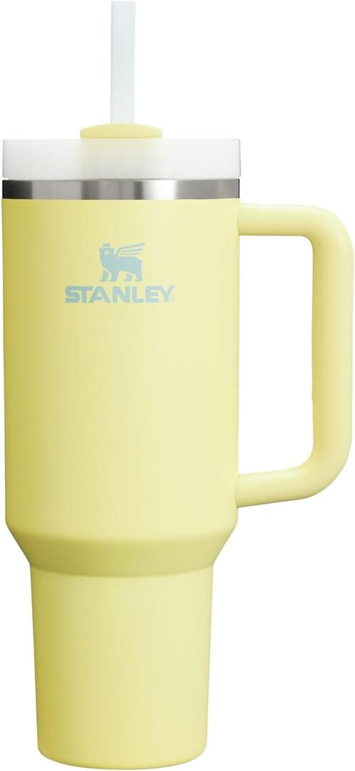 STANLEY Quencher H2.0 Tumbler with Handle and Straw 40 oz | Flowstate 3-Position Lid | Cup Holder Compatible for Travel | Insulated Stainless Steel Cup | BPA-Free | Pomelo