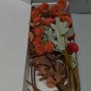 Fall Flowers, Burnt Orange Faux Kiku Flowers Artificial 10 Stems + Eucalyptus, Fake Silk Mums Fall Floral Centerpiece, Autumn Decor, Terracotta Mini Balls Faux Stems For Vase, Decoracin de Otoo