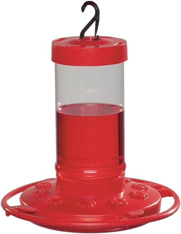 Rocky Mountain Goods Hummingbird Feeder 16 oz Bright Red Plastic Wide Mouth for Easy Filling and Cleaning Includes S-Hook Multiple Feeding Ports for More Hummingbirds
