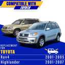 3 wipers Replacement for 2001-2005 Toyota Rav4/2001-2007 Toyota Highlander, Windshield Wiper Blades Original Equipment Replacement - 22"/19"/12" (Set of 3) U/J HOOK