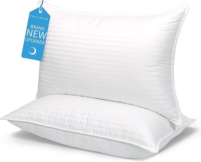 COZSINOOR Bed Pillows for Sleeping Queen Size  Hotel Quality Set of 2  Breathable Cooling Down Alternative Microfiber Filled for Back, Stomach, Side Sleepers SkinFriendly